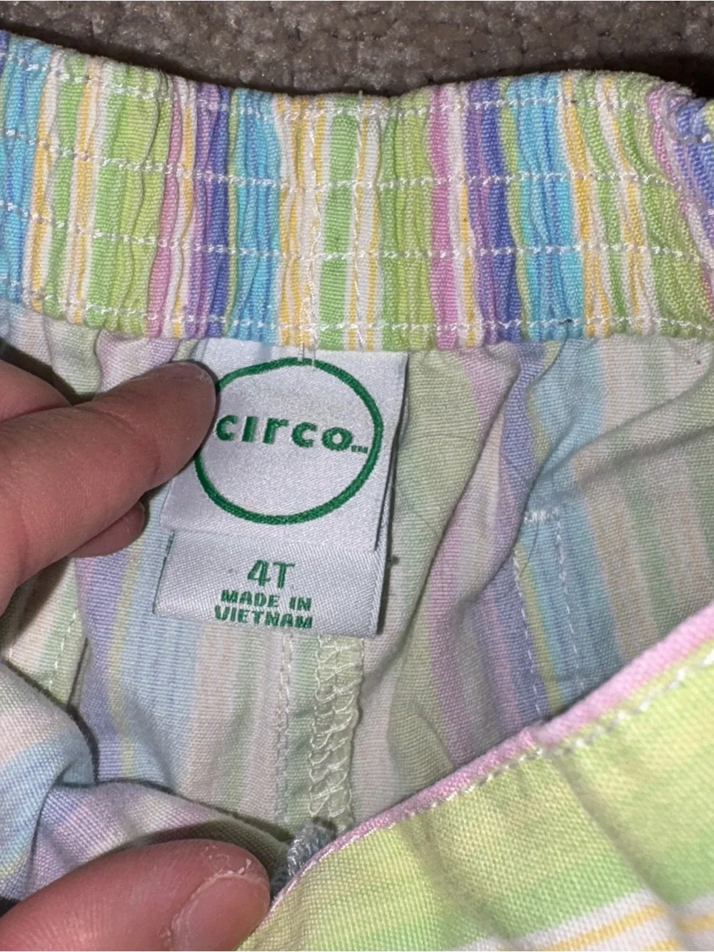 Circo Pink Polo Top with Pastel Striped Shorts 4T